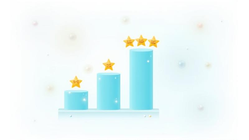 Graficzne przedstawienie elementów gamifikacji – ikonki medali, gwiazdek, pasków postępu, w kolorystyce brandu, z dynamicznym, czystym stylem, symbolizującym rozwój i zaangażowanie w społeczności.